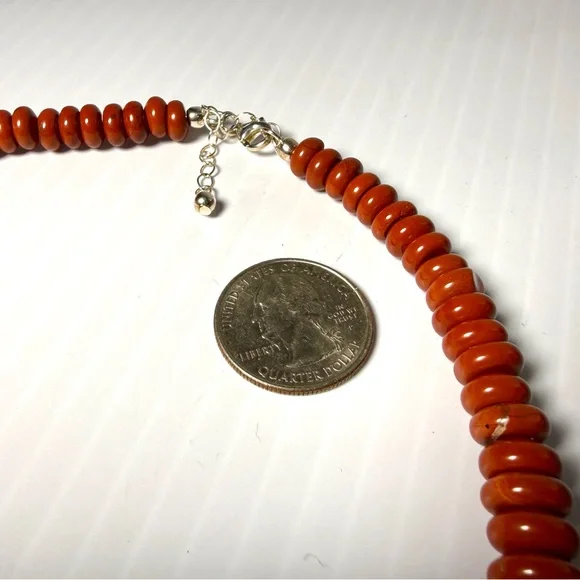 Red Jasper Graduated Disc Beaded Necklace - Picture 9 of 13